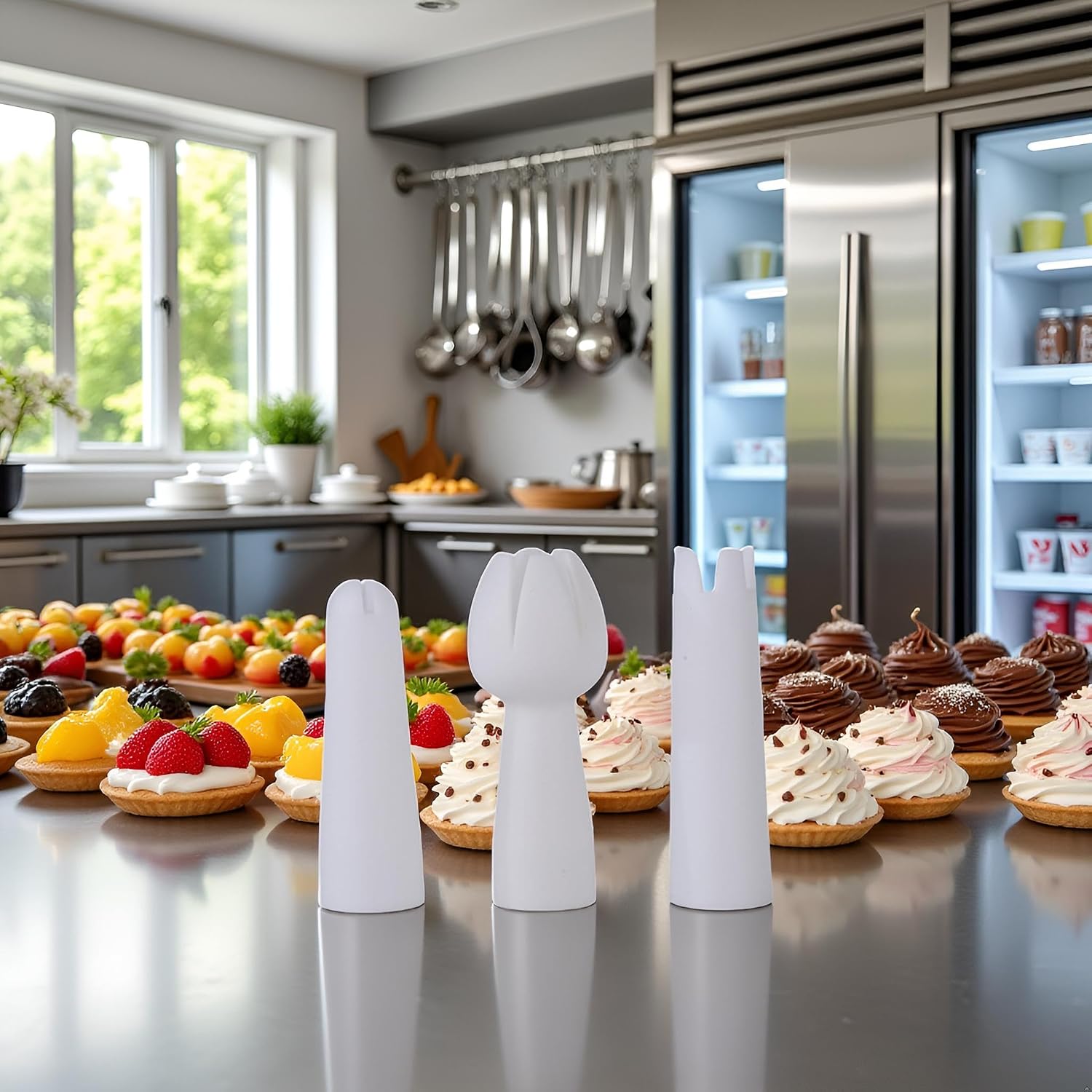 3Pcs White Set Whip Cream Dispenser Head Whipped Nozzle Mounting Mouth Base Tips Dinning Bar Whip Cream Special Head Cream Chargers and Whippers Specialty Tools and Gadgets