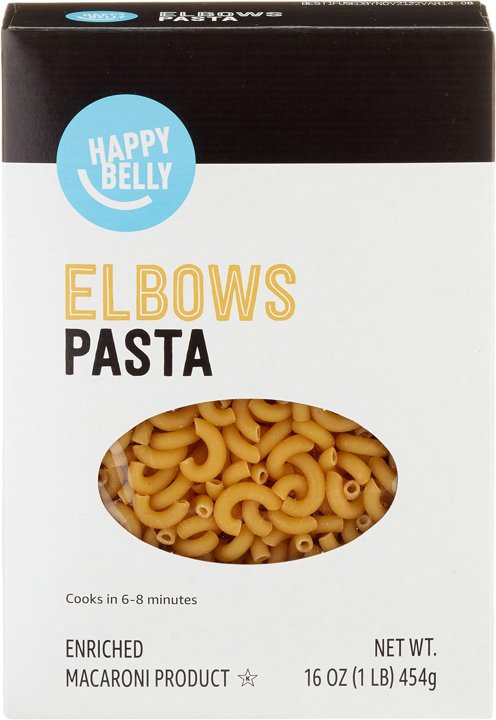 Amazon Brand - Happy Belly Pasta, Elbows, 16 oz (Previously Solimo)