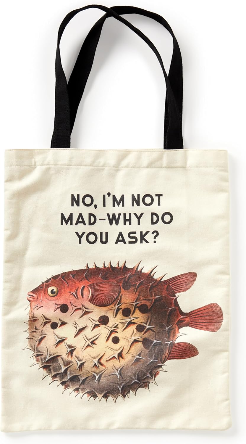 Mudpuppy Brass Monkey Moody Cats Canvas Tote Bag - Environmentally Friendly Lightweight Reusable Shopping And Grocery Bag