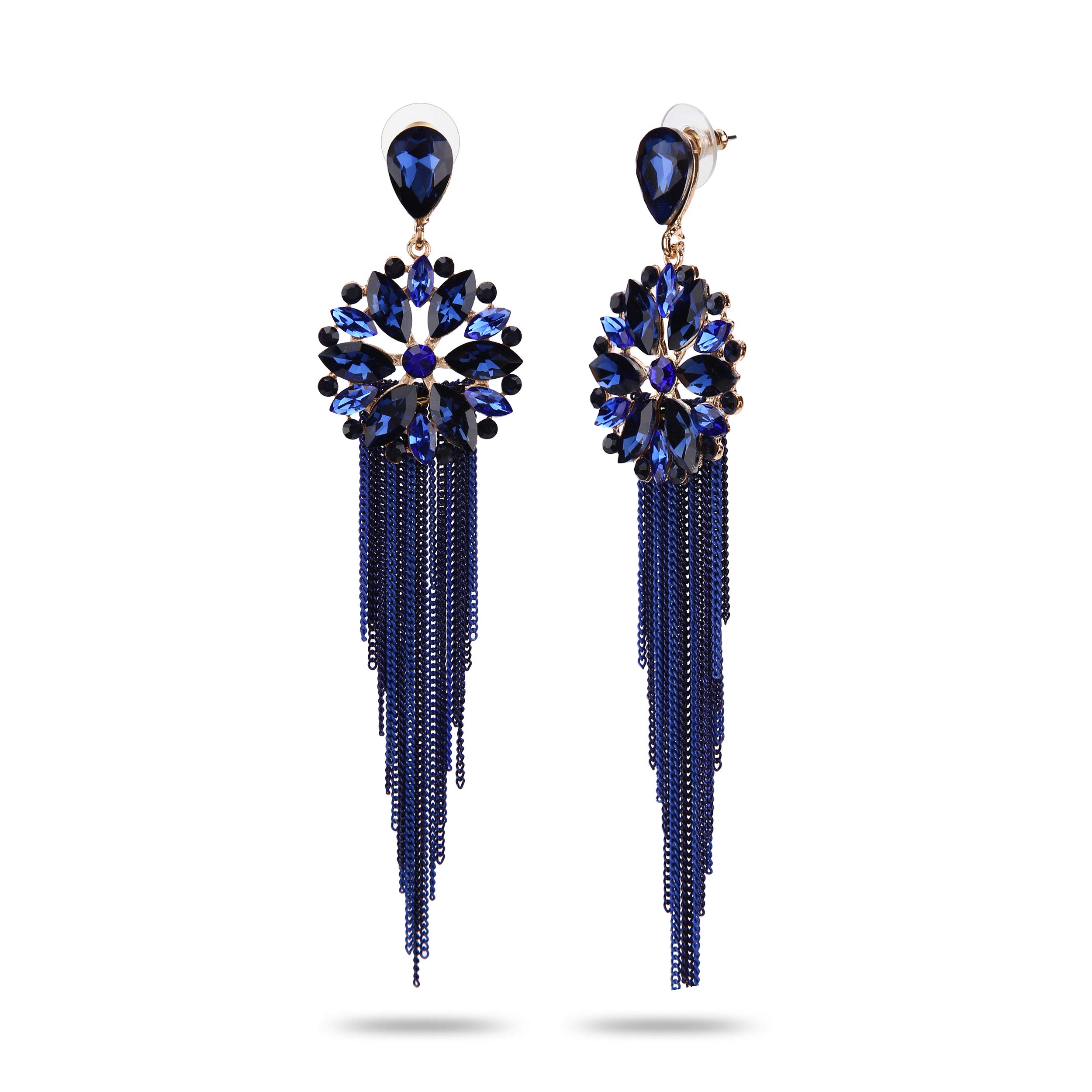 Sparkly Crystal Tassel Earrings for Women