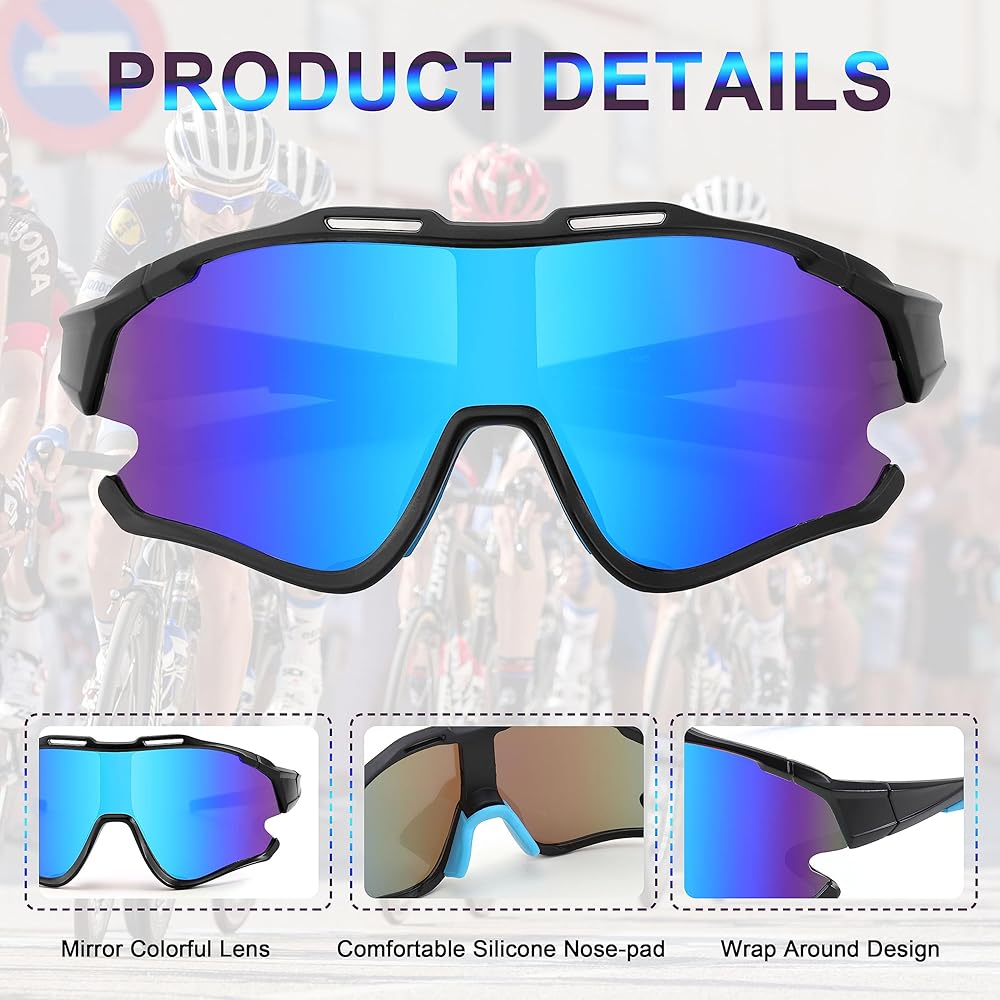 【OVERDUEFLAIR】glassy down padding_silver FEISEDY Oversized Mirror Shield Sport 80s Sunglasses Ski