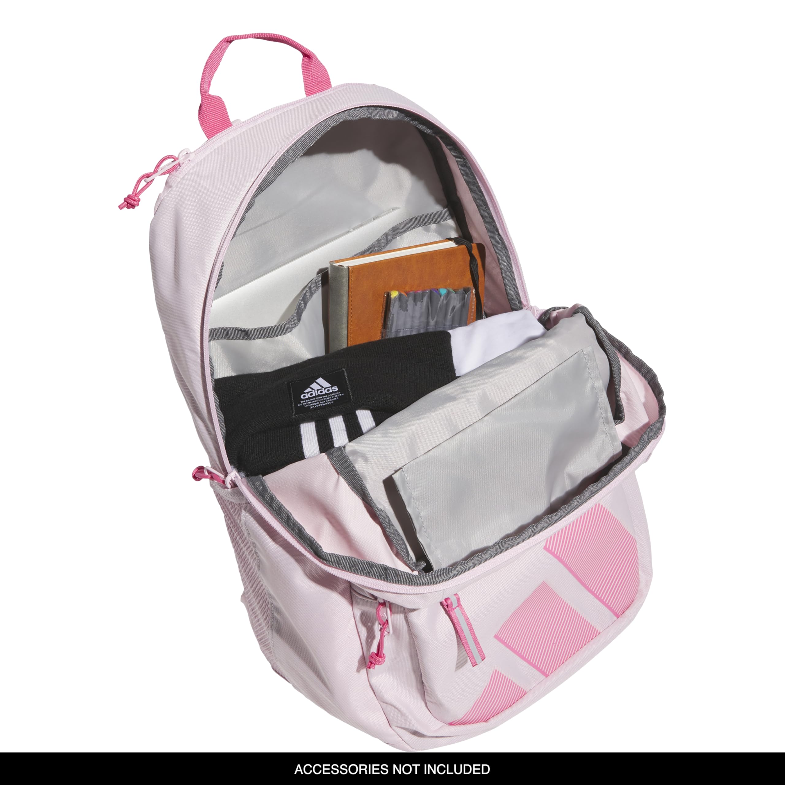 adidas Unisex dziecięcy plecak Midway (28L) trwały student sportowy siłownia laptop książka torba dla chłopców/dziewcząt plecak torba, Przezroczysty różowy/różowy Fusion, One Size, Casual