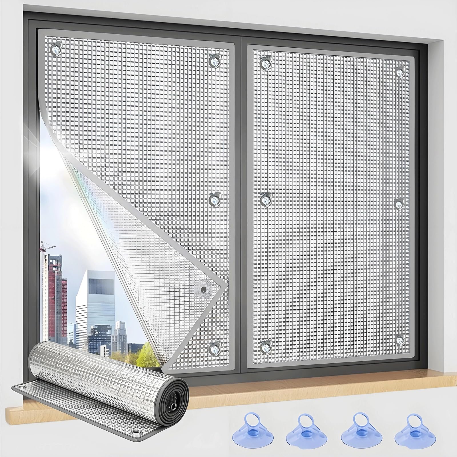 Light blocking window film, reflective insulation film, easy installation and operation/UV protection/privacy protection(20x39in)