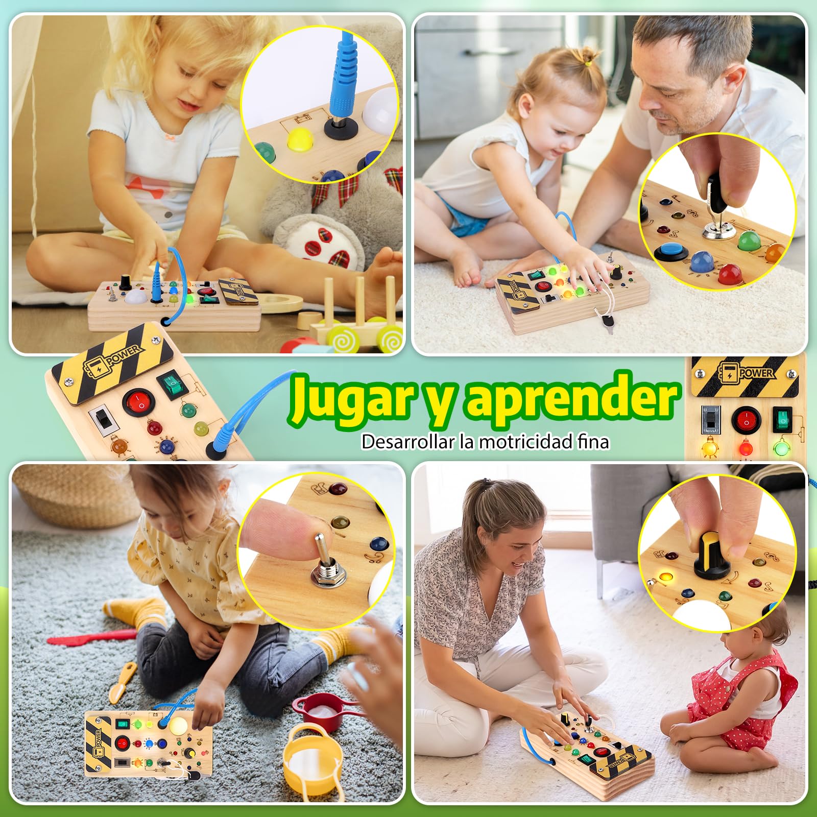 Hoarosall Busy Board De Volante Montessori – Juguete Sensorial De Madera Para Niños De 1 A 3 Años, Perfecto Para Viajes