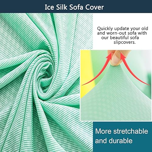 Miniatura 5 de Dustproof L Couch Cover, Ice Silk Sectional Couch Cover, Slip Covers for Sofas Couches, Non Slip Pet Dog Furniture Protector-Light Grey-3 Seater+3