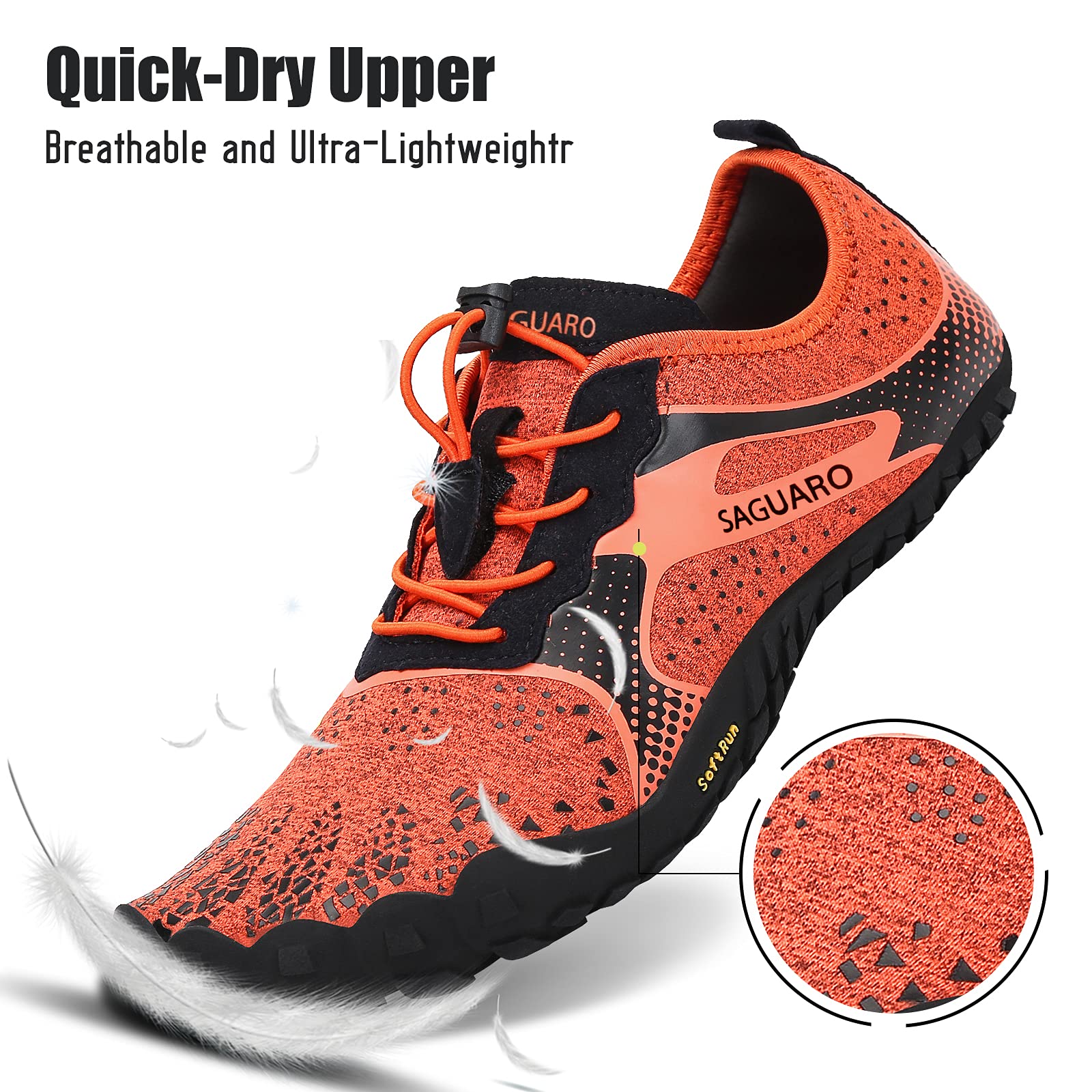 SAGUARO Minimaliste Barefoot Scarpe da Corsa Uomo Piedi Nudi Trail Running