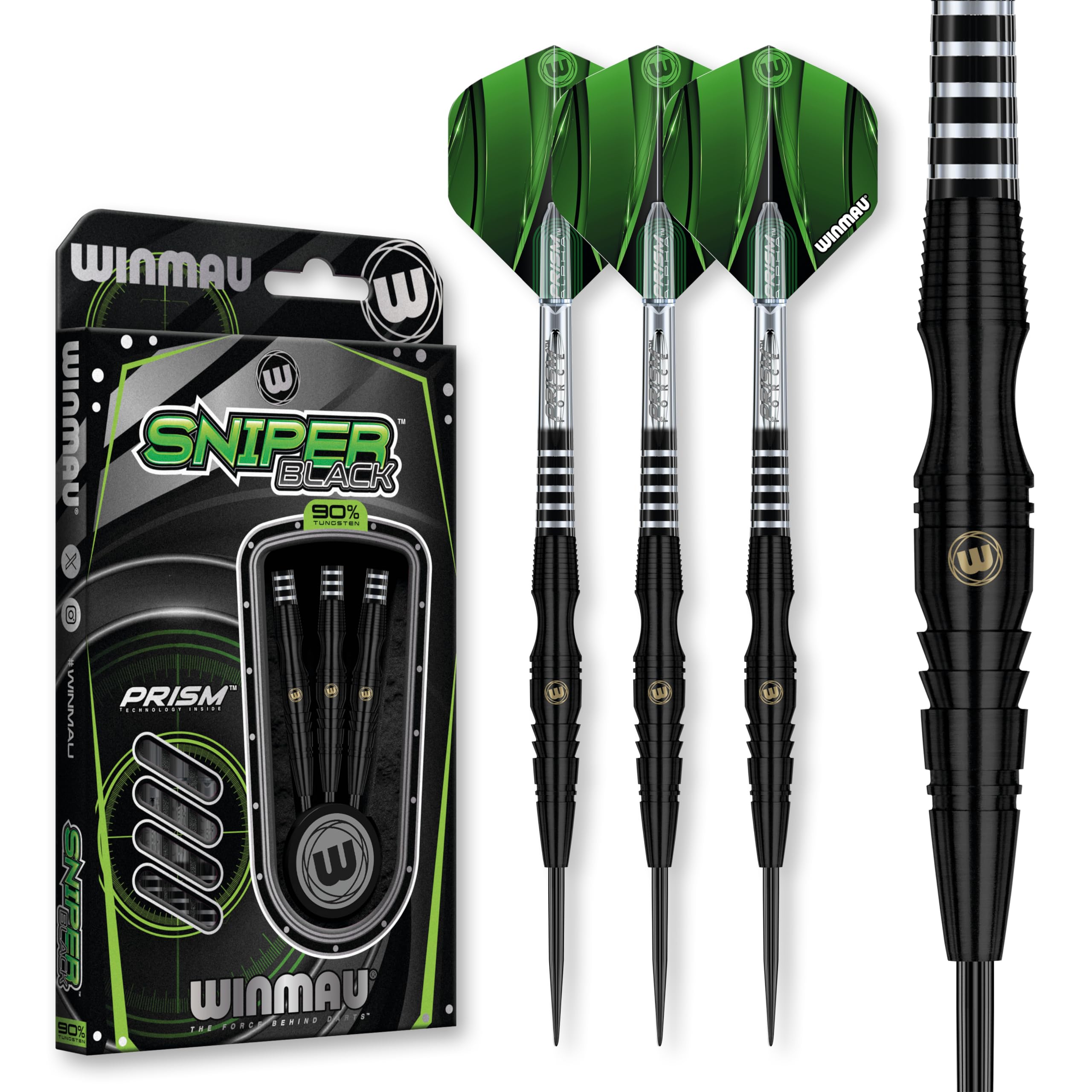 WINMAU Sniper Black 90% Steel Darts 24G
