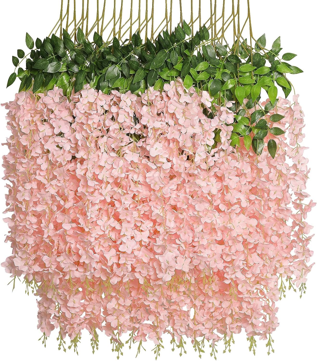 Rozi Decoration Pack of 24 Pieces Artificial Wisteria Pink Flower Decorations for Anniversary, Marriage, Birthday, Baby Shower, Wedding Decorations, Artificial Flowers for Decoration Hanging (B0CJJV7TVJ) Amazon Price History, Amazon Price Tracker