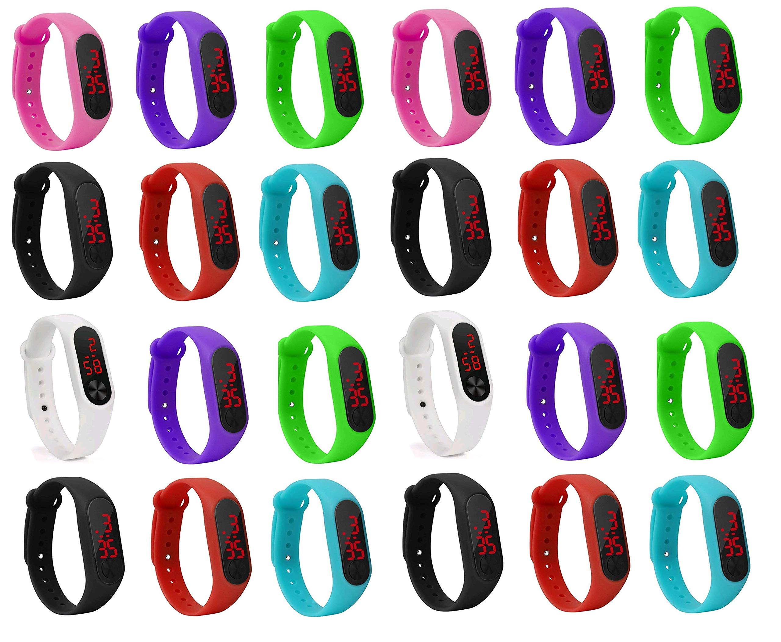 LEMONADE Silicone Unisex Slim Digital LED Boys And Girls Bracelet Band Watch - Best Return Gift For Kids (Pack Of 25) - Multicolor (B07PMKZC5F) Amazon Price History, Amazon Price Tracker