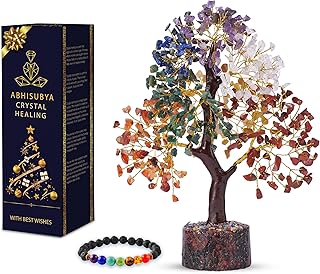 Gemstone Crystal Tree, 7 Chakra Tree, Gifts for Women, Small House Decor, Tree, Bonsai Tree, Buddha Statue, Home Decor, Crystals, Protection Crystals, Chakra Stones
