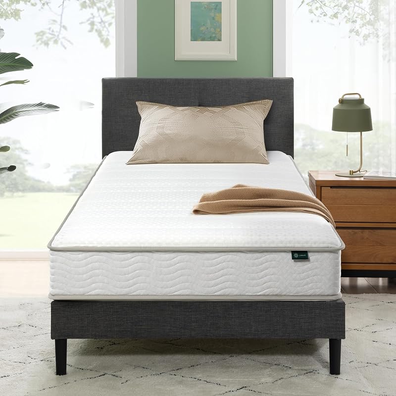 Colchón híbrido Zinus de espuma y resortes Twin XL de 6 pulgadas, tacto medio | Soporte duradero y sin fibra de vidrio, colchón en una caja, materiales seguros certificados CertiPUR-US y OEKO-TEX