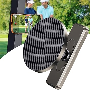 MOKPR Magnetic Golf Cart Phone Holder Compatible with MagSafe for iPhone 12-17 Series, N52 Magnets Phone Mount for EZGO/Club Car/Yamaha, 360 Rotation Golf Accessories for Men Women,Perfect Golf Gifts
