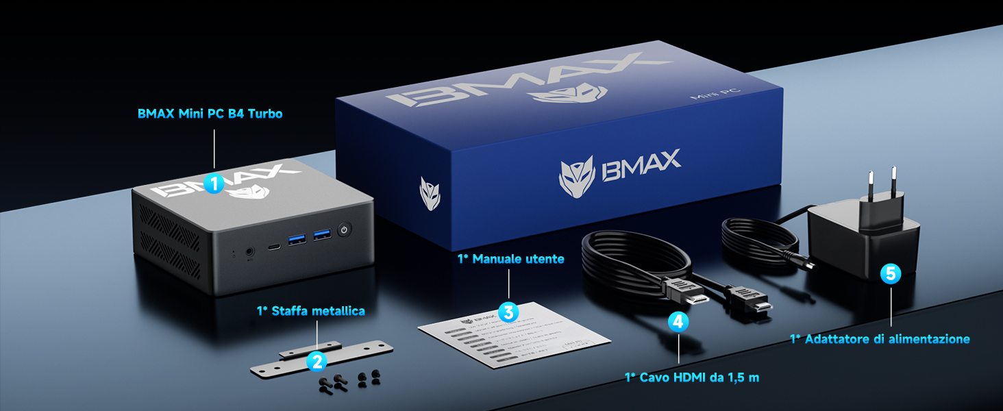 BMAX Mini PC B4Trubo Ιntel Twin Lake N150 16GB DDR4 1TB SSD Mini