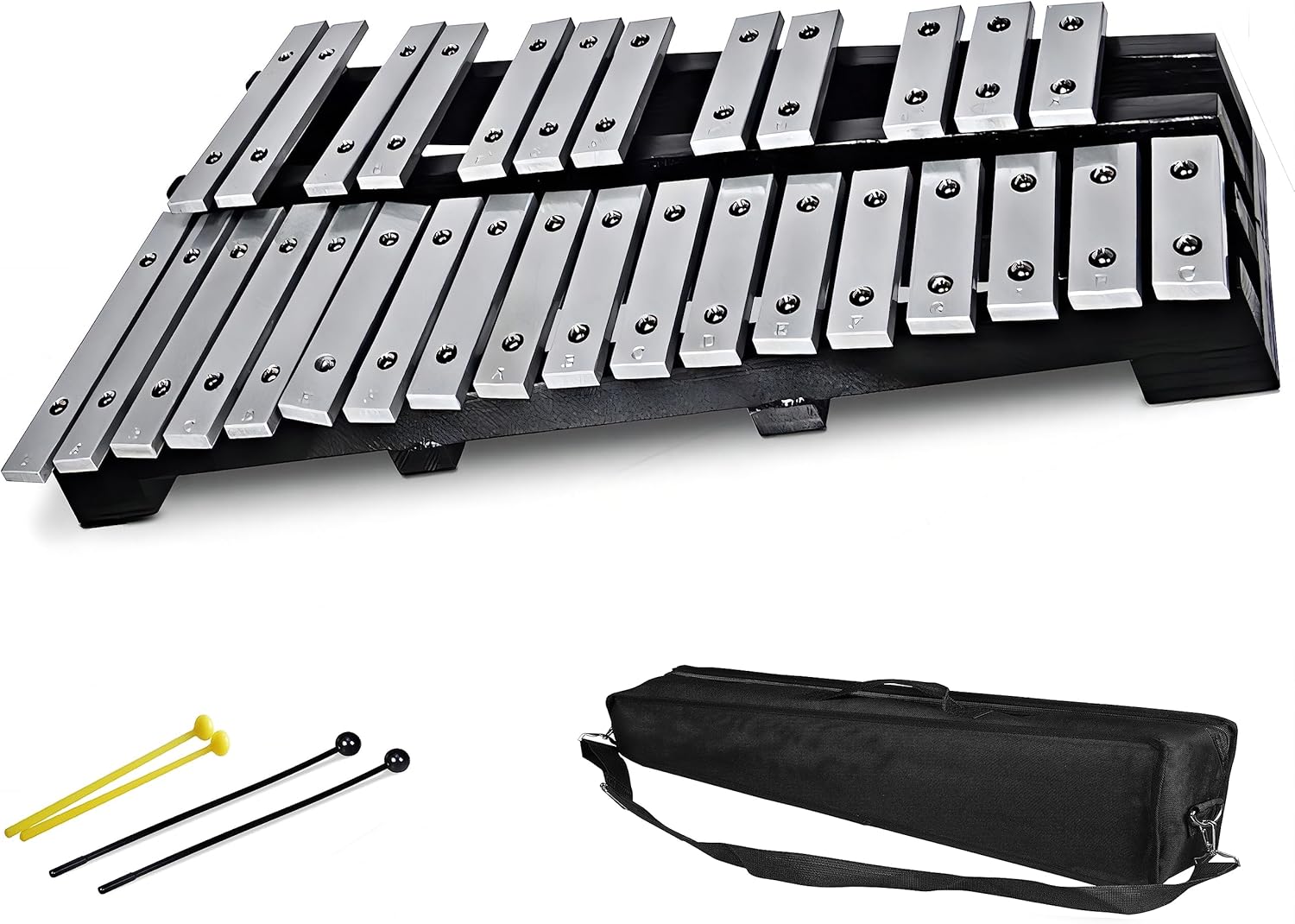 TINRIEF Percussion Glockenspiel Bell Kit, 30 Note aluminium plate piano