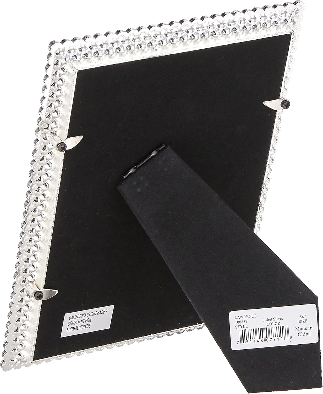 Lawrence Frames 5x7 Juliet Silver Metal Crystals Picture Frame