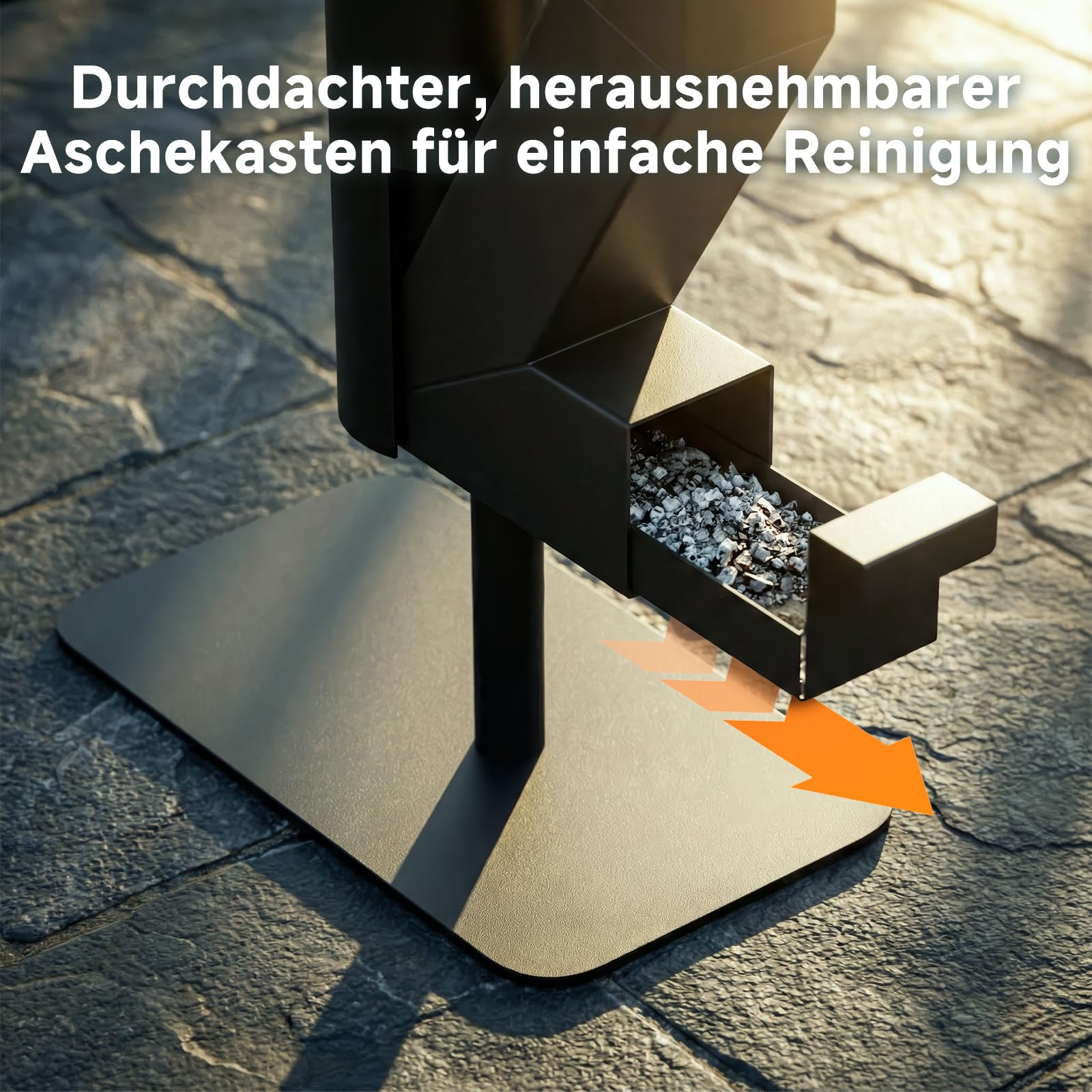 Feuerrohr, Terrassenheizer Mit Herausnehmbarem Aschekasten Und Pilz-Regenkappe, Beschwerter Und Stabiler Sockel, Brenndauer 1 Stunde, Rauchfreies, Pellets Feuerrohr FüR Terrasse Und Garten