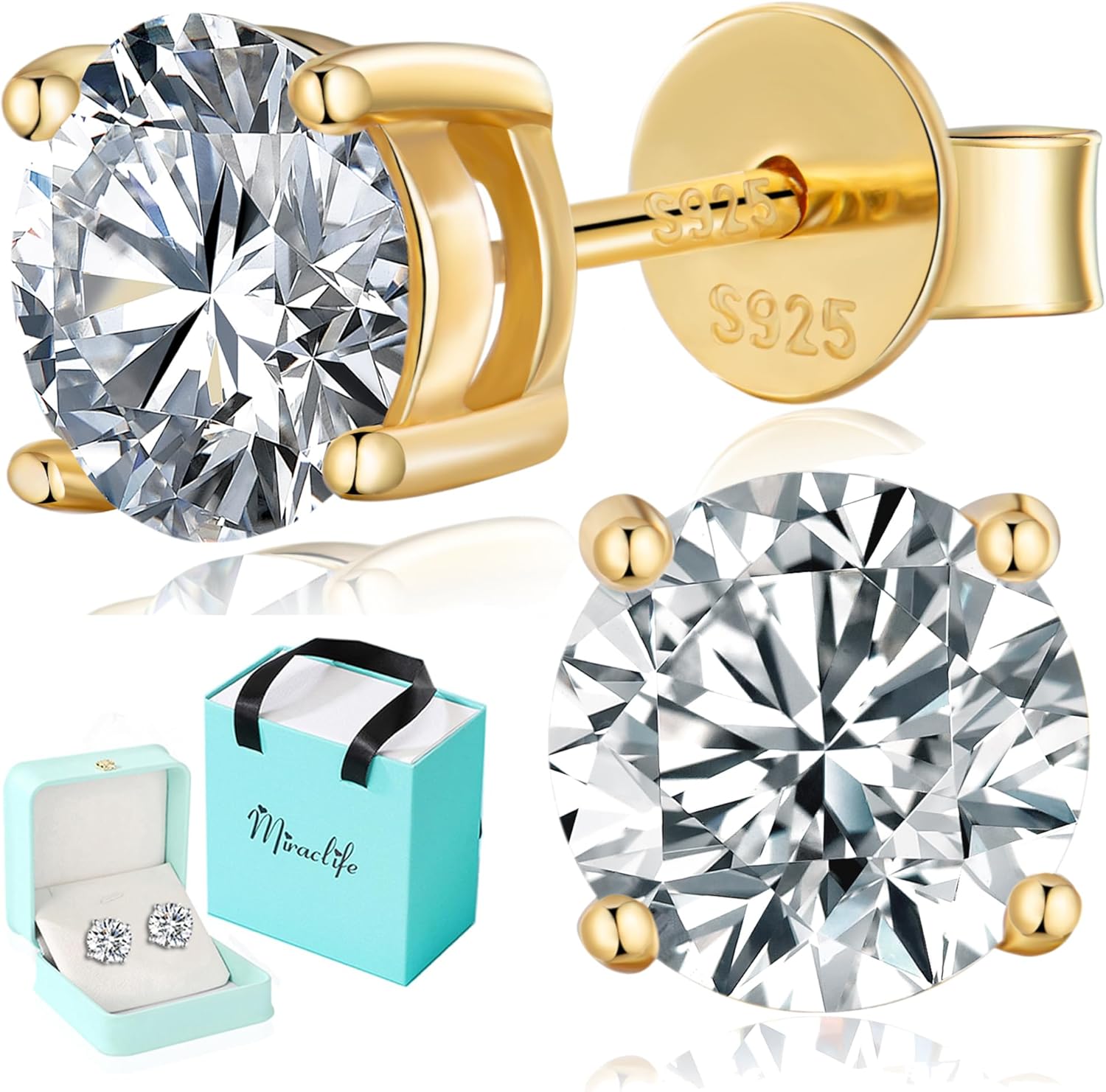 Moissanite Stud Earrings for Women Men, 0.6-6CT S925 D color Lab Created Moissanite Earring, Wedding Party Jewelry for Her Wife Girlfriend