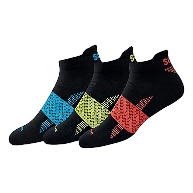 SOXCO Activewear Sports Tab Hex-Comb Zoned Cushion Ankle Socks Men and Women, Pack of 3, (Free Size)