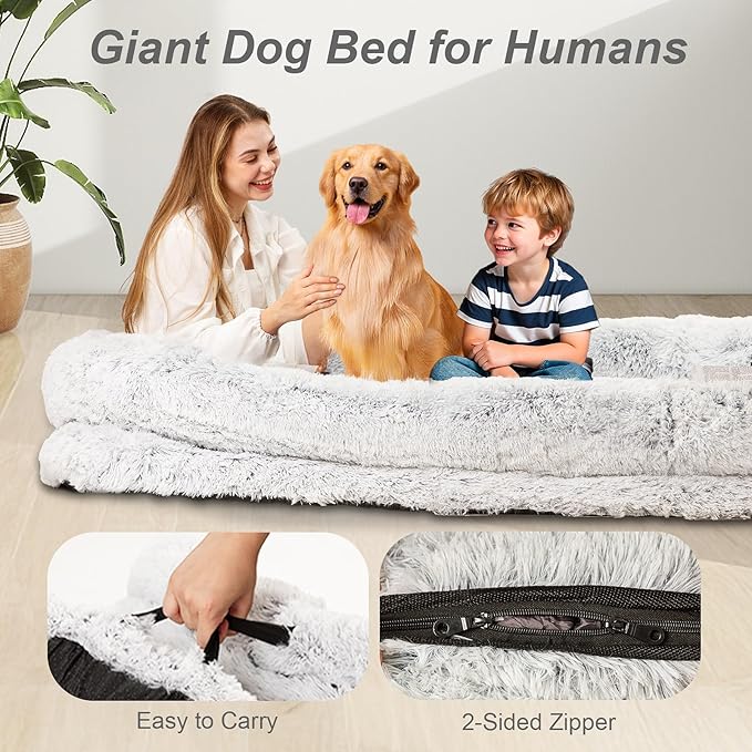 Cama Compartida Ortopédica para Perros Grande 79x44 Pulgadas - Funda Removible Lavable miniatura 7