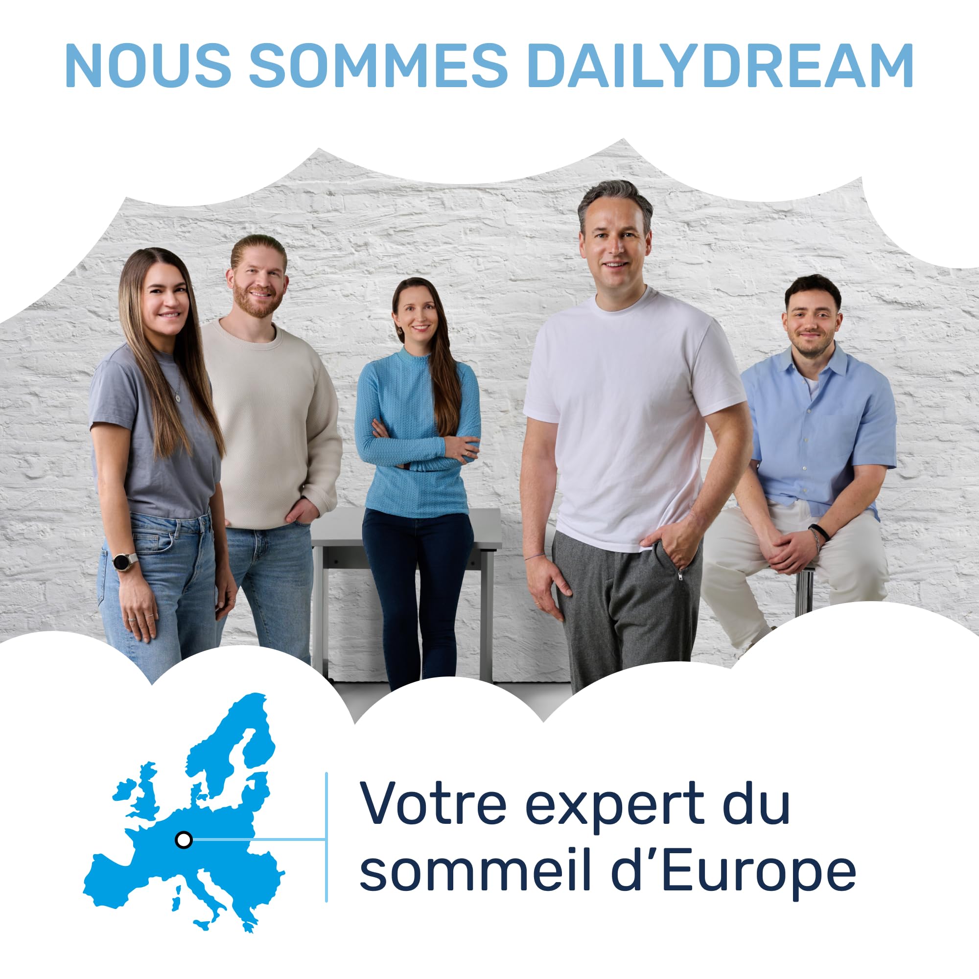 Dailydream Surmatelas 160 x 200 cm, Mémoire de Forme, 5 cm épaisseur, «Edition Clean Ocean, Model M », pour Matelas, canapé ou lit de Camp, sur-Matelas pour Adulte, Memory Foam Mattress Topper