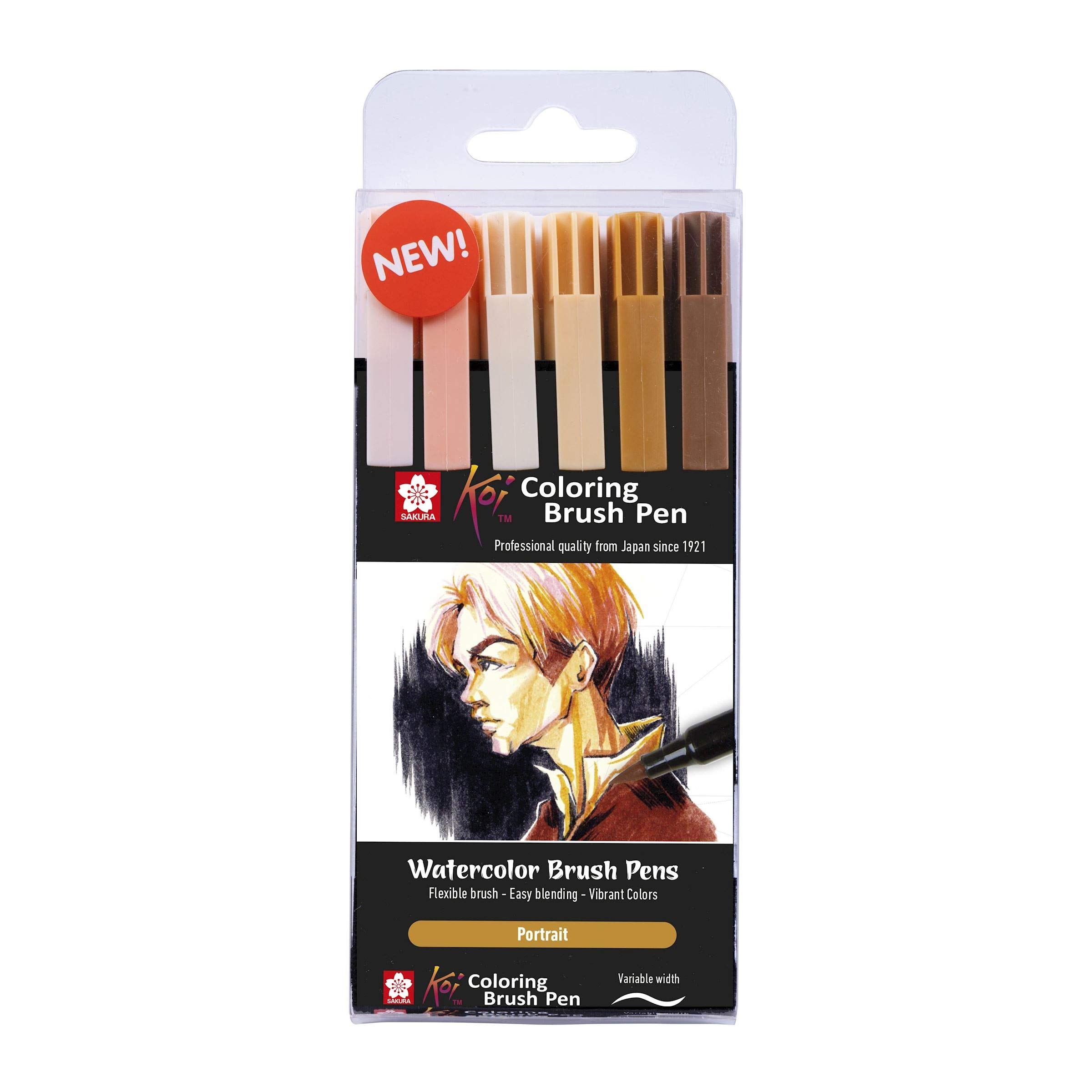 SAKURAKoi-Colour Brush Set-Portrait, Set of 6