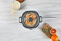 Vista 11 de BLACK+DECKER Arrocera de 6 tazas (cocida) con cesta de vapor, cuenco antiadherente extraíble, color blanco