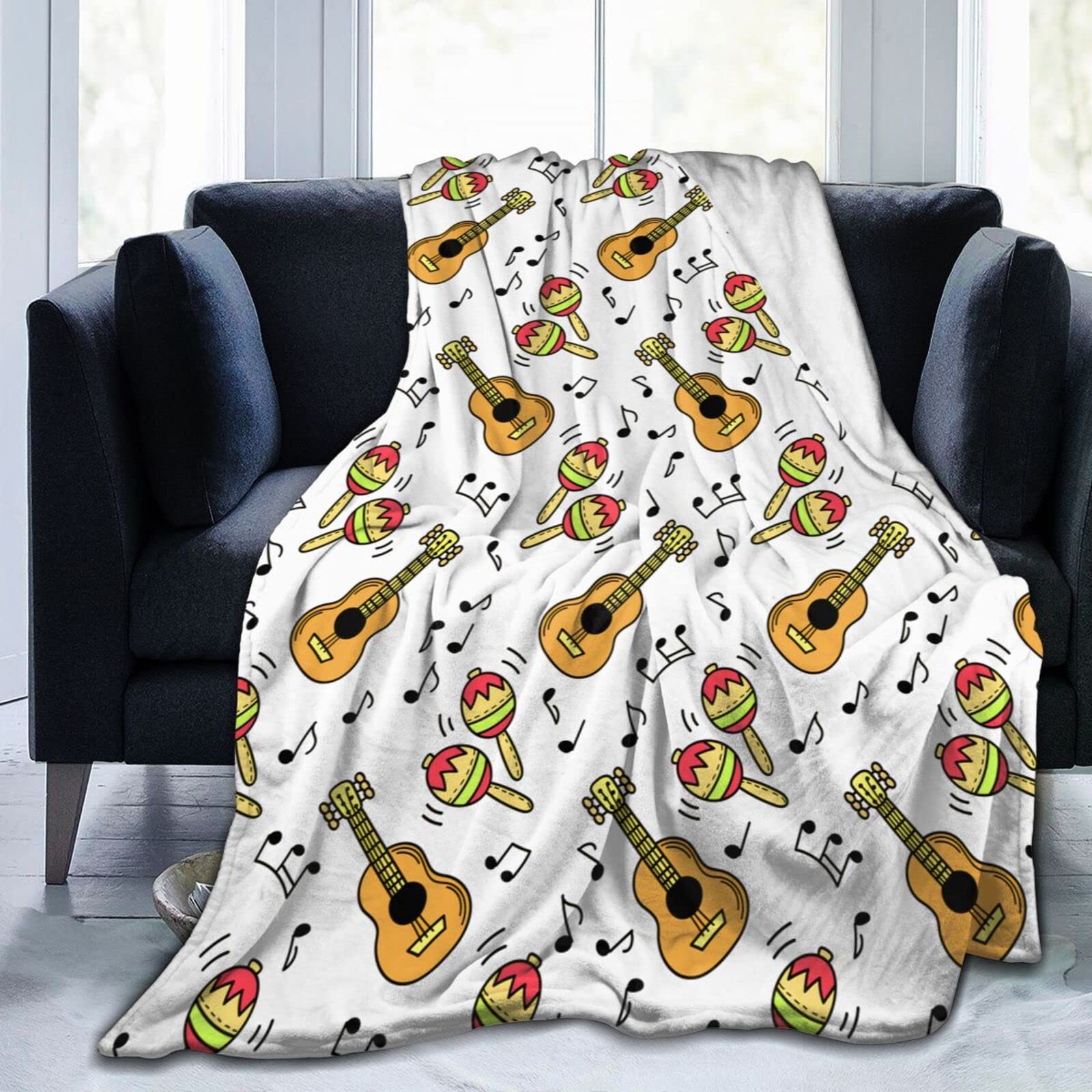Lsjuee Cinco De Mayo Throw Blanket Soft Cozy Lightweight Blankets Funny Mexican Holiday Fiesta Flannel Blanket for Sofa Couch Bed Office 50"X40"