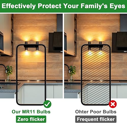 Miniatura 7 de TAIYALOO Bombilla MR16, paquete de 6 bombillas halógenas MR16 de 20 W, base GU5.3 bi-pines, MR16 12 V 20 W, bombilla MR16 regulable con cubierta de