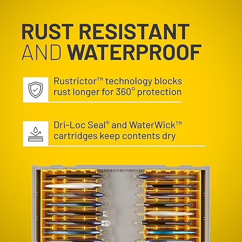 Miniatura 88 de Plano Edge 3700 - Caja de almacenamiento vertical de cebo y cebo espía, gris y amarillo, soporta hasta 52 cebos verticales, caja organizadora