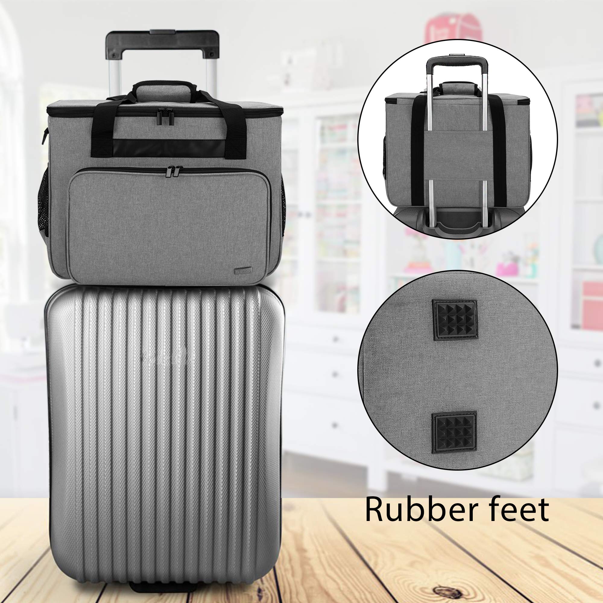 Teamoy Sac pour Machine à Coudre avec Pieds en Caoutchouc | Support pour Machine à Coudre , Housse de Transport pour Machines à Coudre Domestiques Standard et Accessoires de Couture