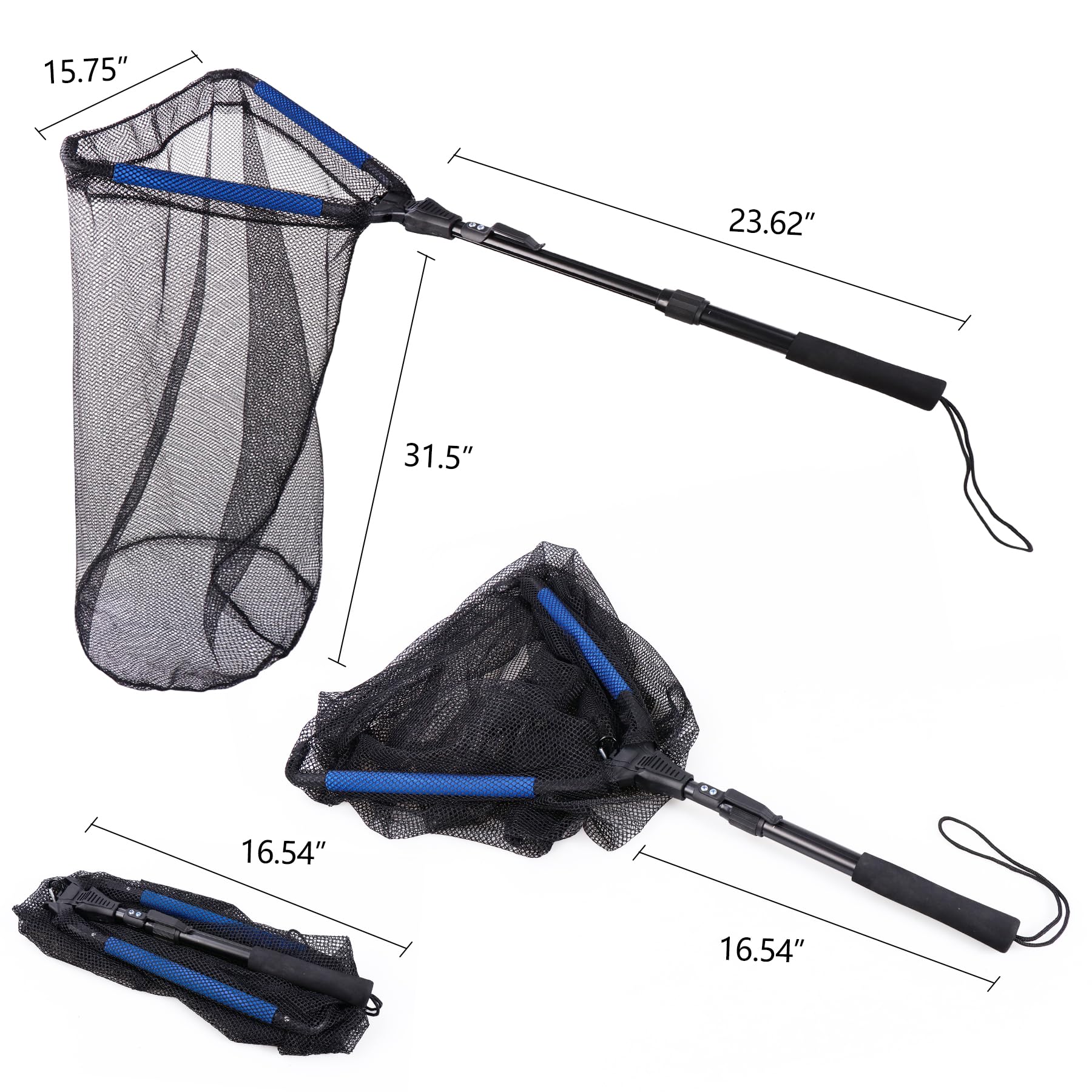 Amazon.com : Fishing Landing Net with Telescoping Pole, Deep Netting with Small Mesh Hole, Aluminum Full Extended to 35.4 Inches : Sports & Outdoors Amazon.com : Fishing Landing Net with Telescoping Pole, Deep Netting with Small Mesh Hole, Aluminum Full Extended to 35.4 Inches : Sports & Outdoors