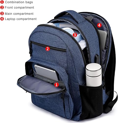 Miniatura 2 de Mochila para hombre, mochila para laptop para viajes, Azul, Mochila escolar