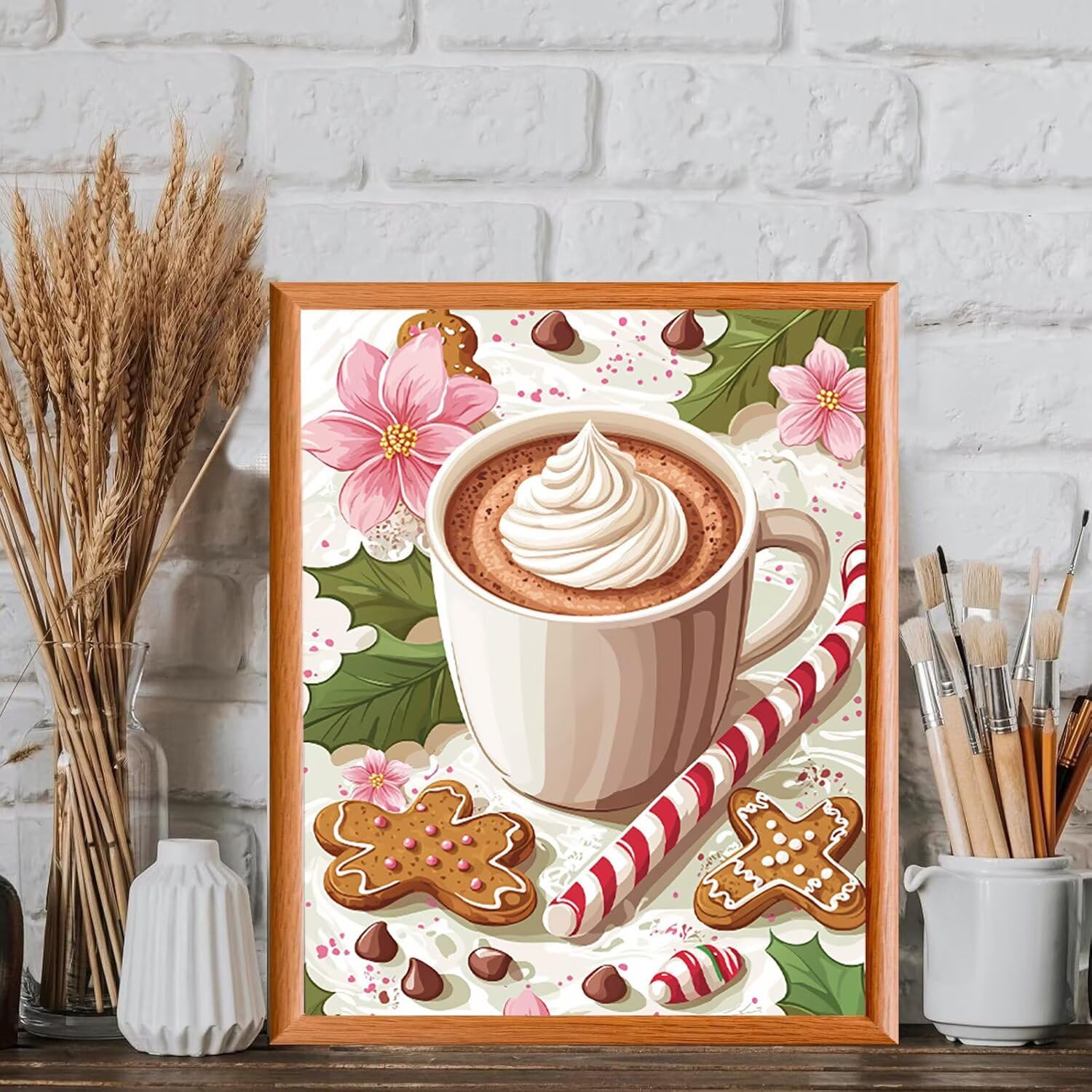 WEISHIWE Caffè Dipingere con i Numeri per Adulti, 70x90cm a-518 | Paint by Numbers Kit con Pennelli e Acrilico Pigmento, Fai da te Olio La Pittura di Numeri Kit, Decora la Casa, senza Cornice