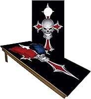 Vista 25 de BackYardGamesUSA Juego de tablas de cornhole de madera prémium hechas a mano – Serie Calavera – Hecho a mano en Estados Unidos, tamaño reglamentario