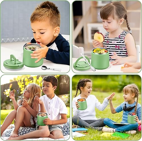 Miniatura 8 de Tarro de comida aislado al vacío de 20 onzas con tapa de hebilla, termo de sopa para niños de comida caliente, boca ancha, a prueba de fugas, de