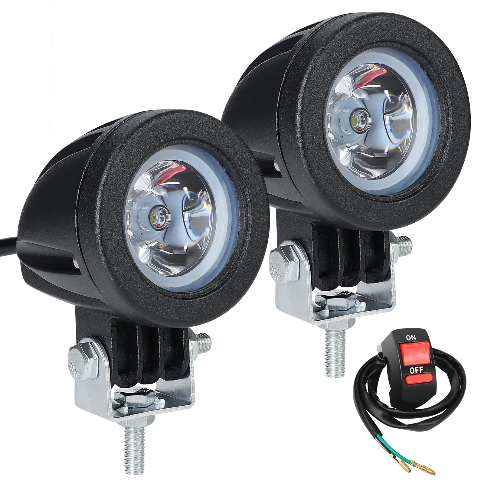 作業灯 小型フォグランプ 10W 12V-24V 取り付けステー付 2個セット Amazon | 2個 LED作業灯 12V 24V 小型 スポット ライト セット CREE