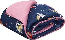 Edredom Estampado 1 Peça Portallar Disney Friendly Princesses/Rosa Cravo Solteiro