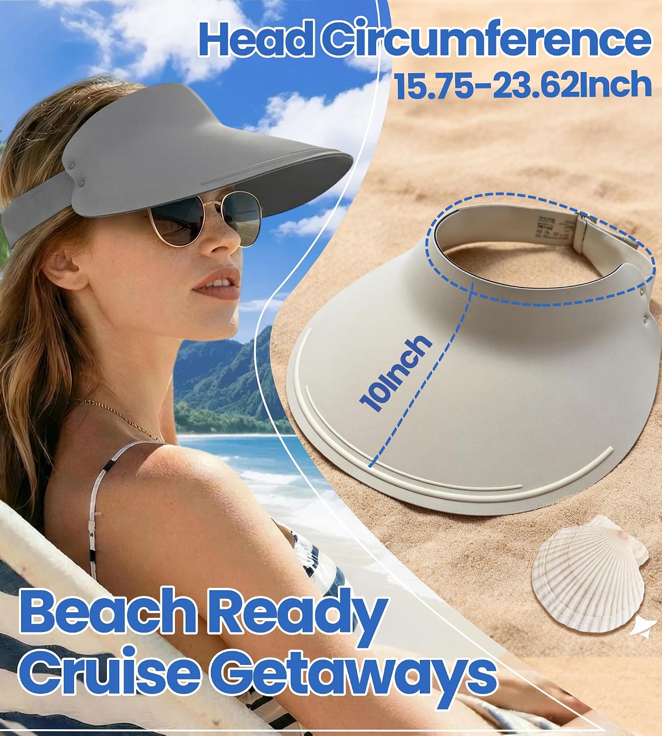 Sunproof Golf Visor Hats for Women Sports Outdoors,Packable & Travel UV Protection Beach Hat