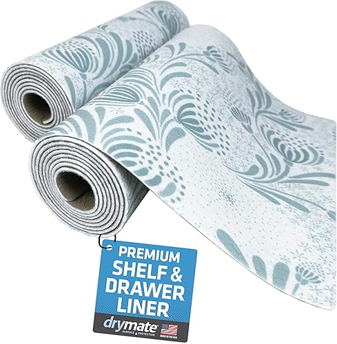 Drymate Forro de lujo para estantes y cajones, tela acolchada gruesa, no adhesiva, absorbente, impermeable, antideslizante, forros para armarios de
