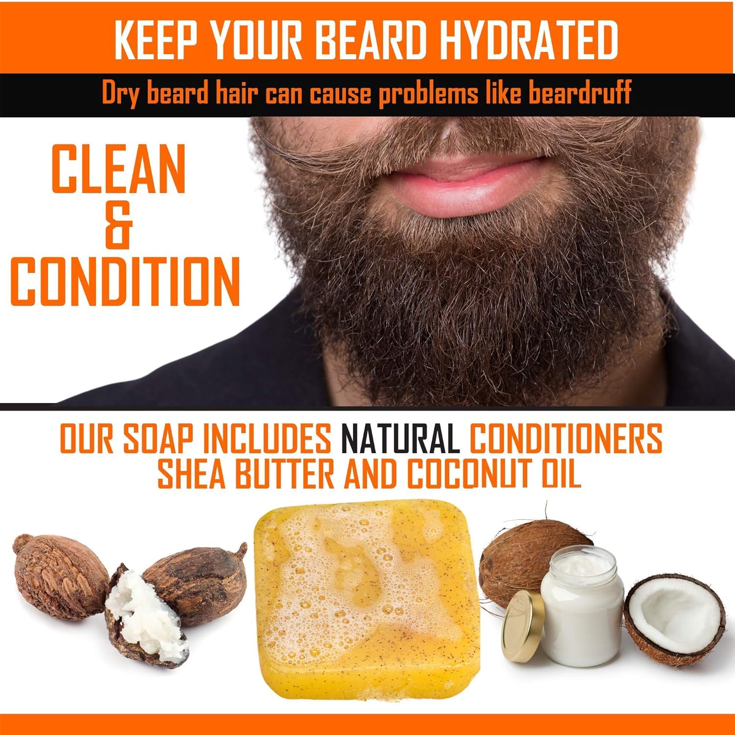 Tame's Orange Walnut Beard Soap and Tame's Hair and Beard Armor Bundle