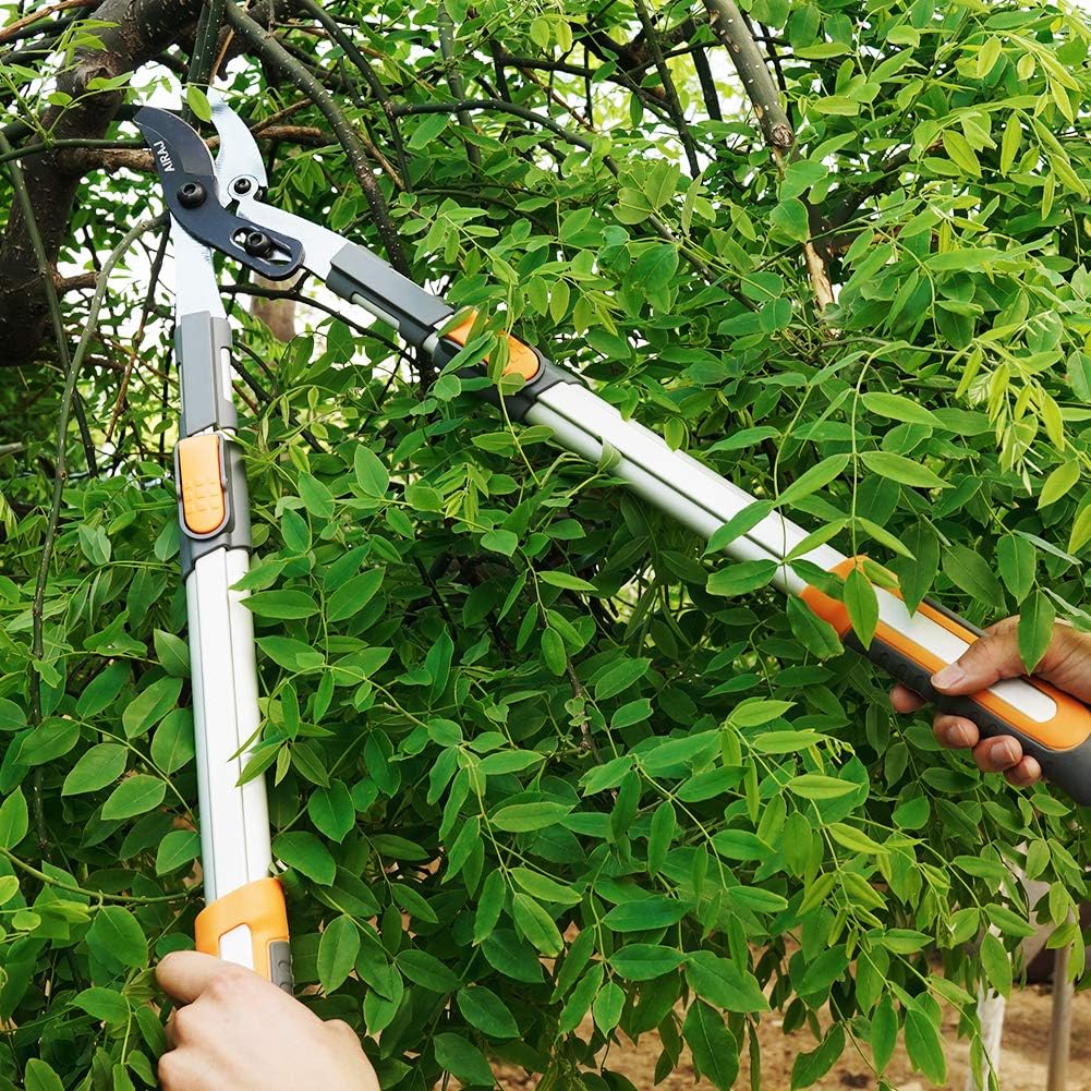 AIRAJ 3Pcs Professional Hedge Lopper Set,27" Tree Loppers,24'' Heavy Duty Hedge Shears and 7.5'' Cut Easy Hand Pruners,The best choice for garden tools. : Patio, Lawn & Garden