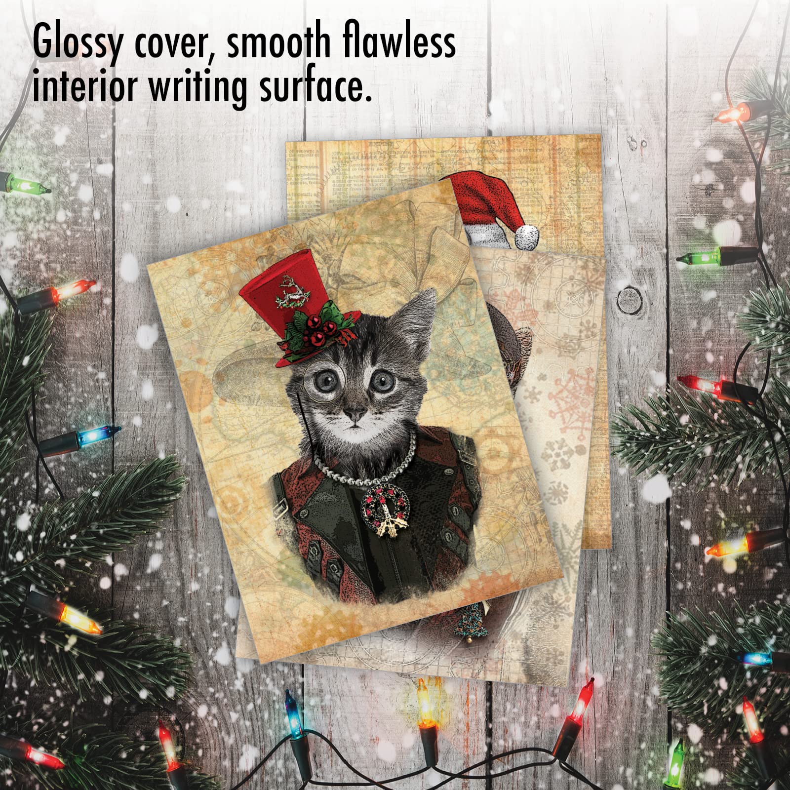 Amazon | クリスマススチームパンクキャット - 20枚の高級猫クリスマス