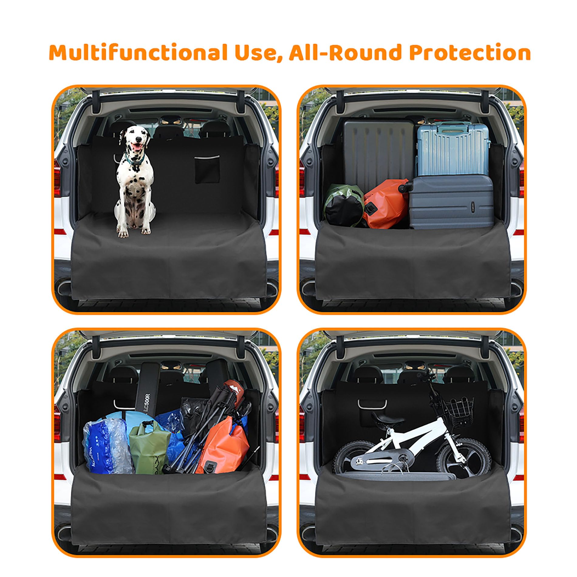 KYG Telo Auto per Cani 185 * 115 * 48 cm Impermeabile Tappetini per Bagagliaio Protezione Universale Posteriore Bagagliaio Nero
