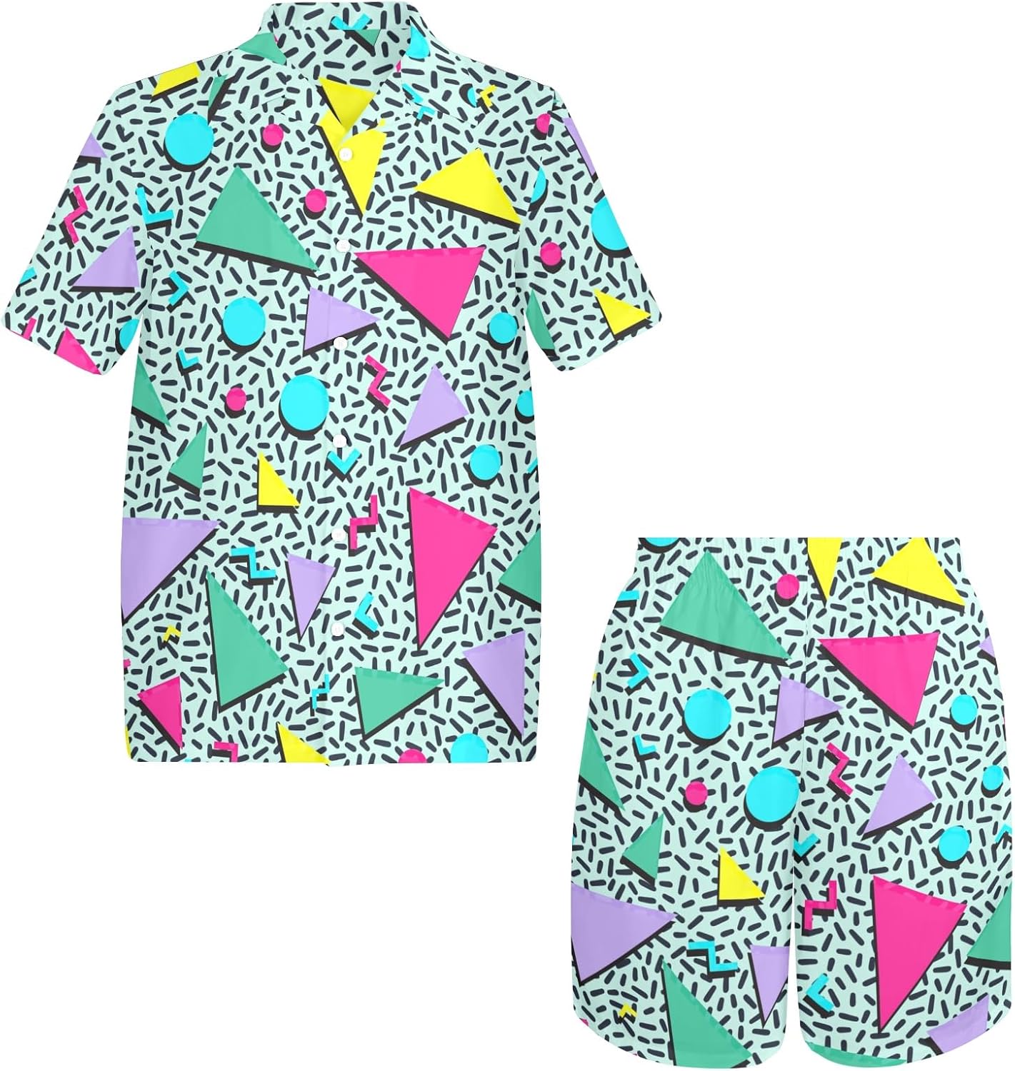Artsadd 80s 90s Outfit for Men Hawaiian Shirt and Shorts Set Beach Party Outfits - Image 6