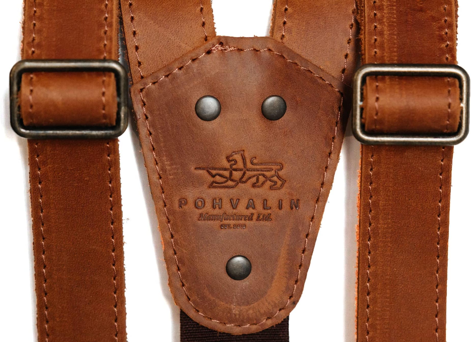Leather suspenders button for men Groomsmen suspenders Wedding suspenders (Brown)