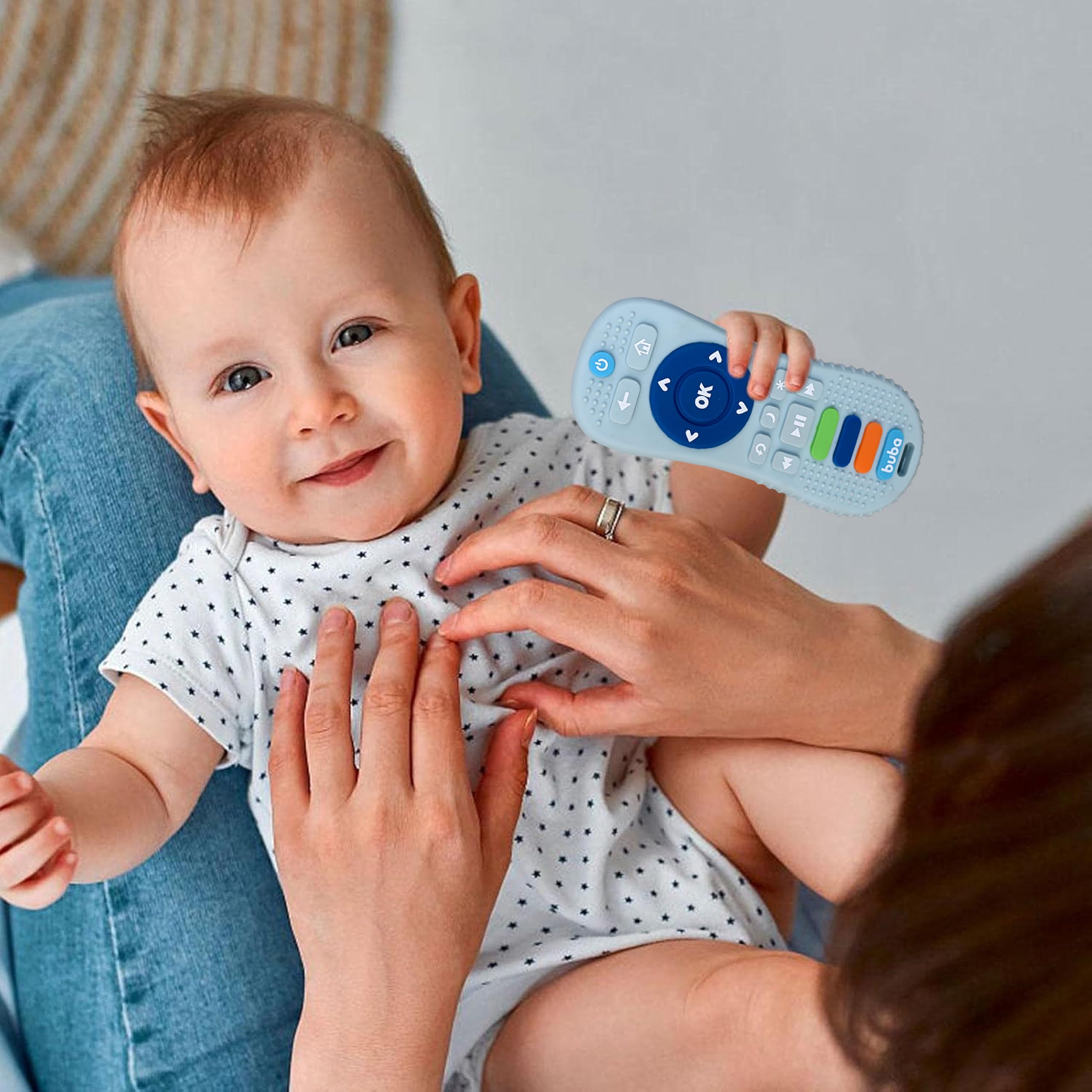 TEC TAVAKKAL Silicone Remote Teether For Baby, Remote Teether For 3+ Months And 6 To 12 Months Baby, Helps Biting Skills Development, Colour & Shape Recognition, Teething Toys For Babies And Toddlers Blue - Image 2 thumbnail