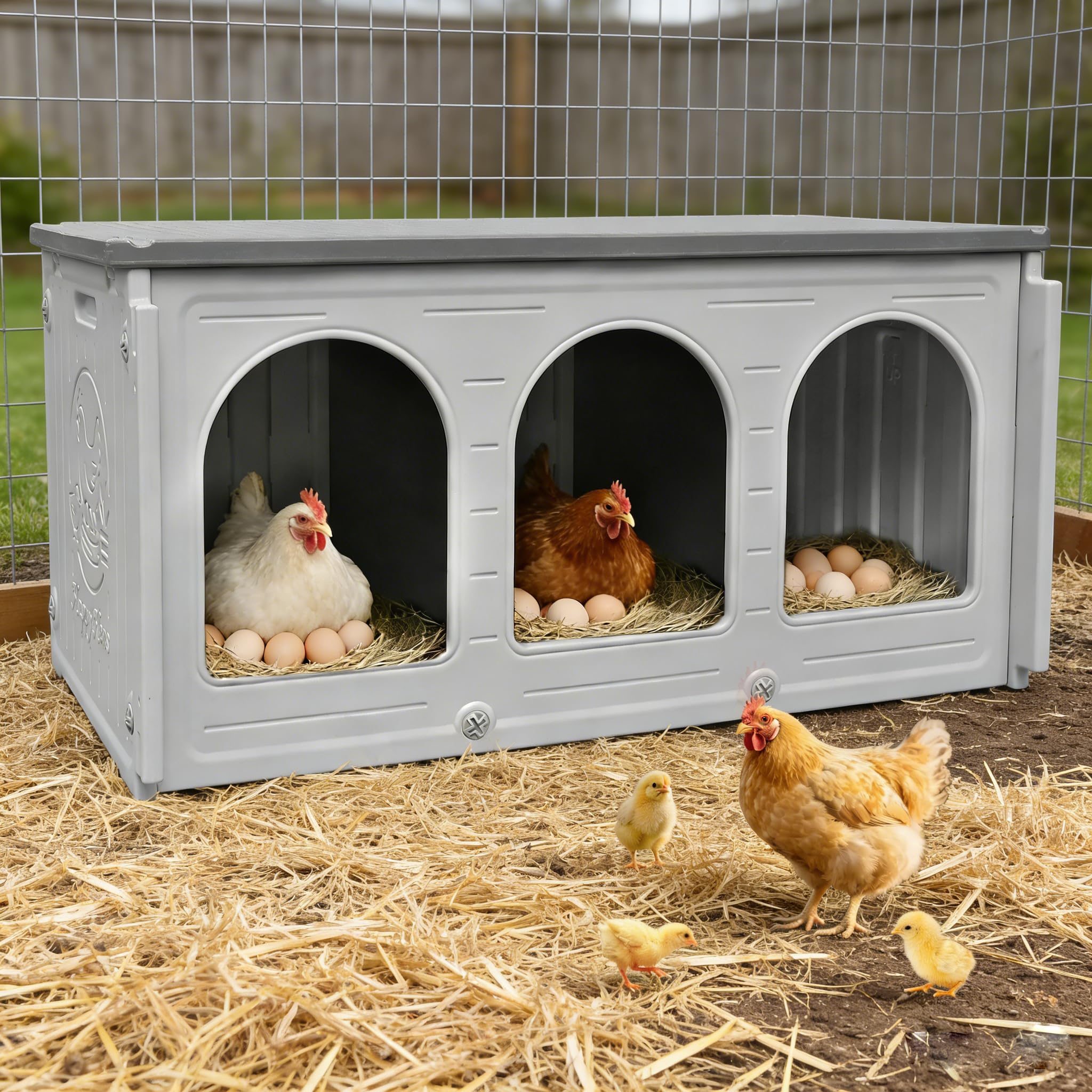 Nichoir pour poules spacieux idéal pour équiper votre jardin familial