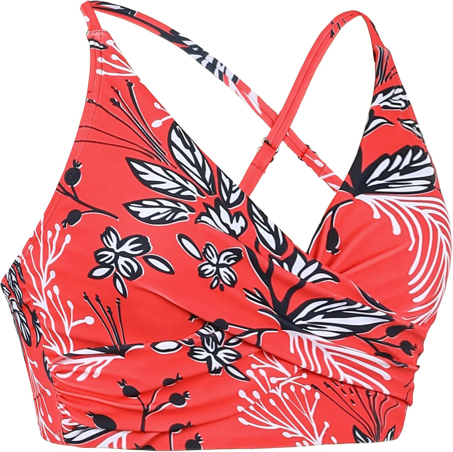 Hilor Women's Push Up Bikini Tops Underwire Swimsuit Top Sexy V Neck Bikini Bathing Suit Swim Tops - Image 7