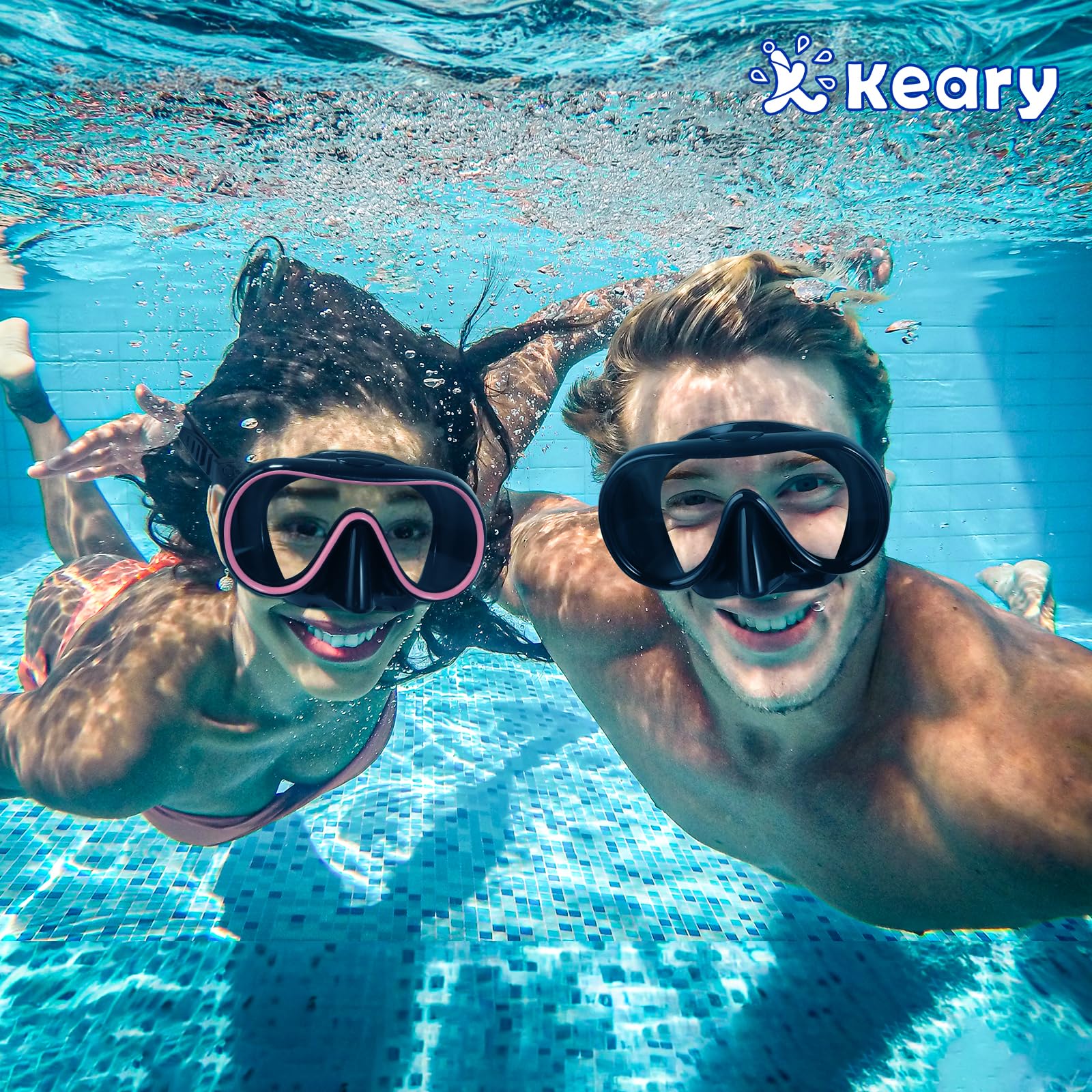 Keary Goggles Swimming Adult Swim Goggles with Nose Cover Swimming Goggles for Men Women Youth Pool Goggles Water Glasses with 180° Wide Clear Vision No Leak UV Protection Underwater Goggle