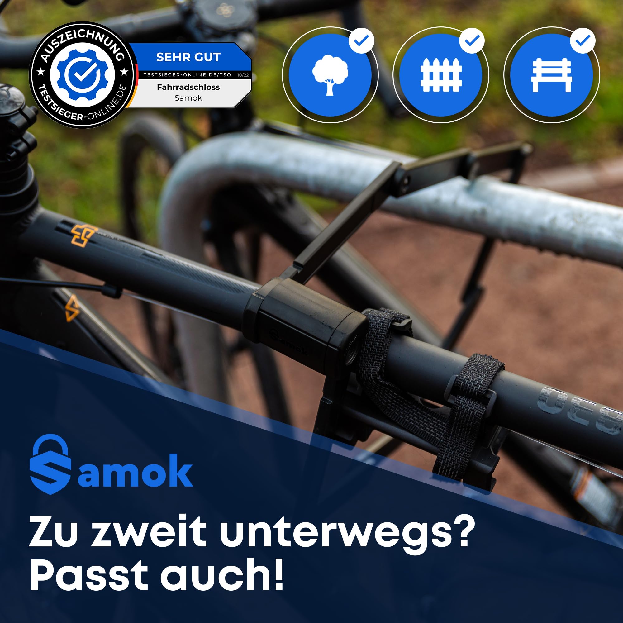 Samok® Lucchetto pieghevole per bicicletta, lunghezza 120 cm, con supporto, pieghevole, con chiave, alta sicurezza, livello 10, antifurto, per e-bike, bici da strada e MTB